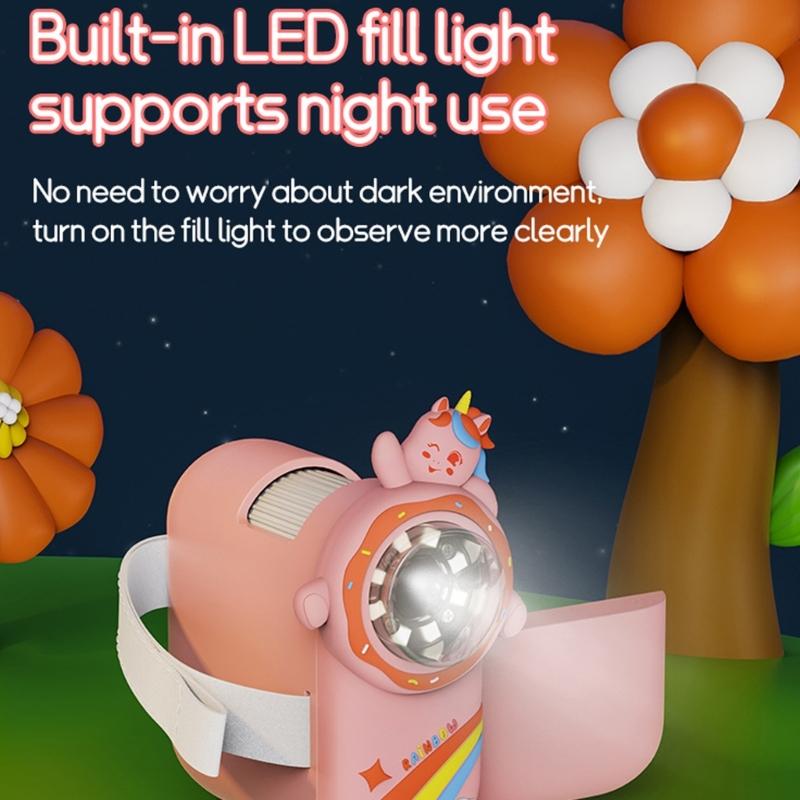 Zabawka Naukowa 2-calowy Kolorowy Ekran Cyfrowy Mikroskop Dla Dzieci 500-1000X Kamera Ręczne Urządzenie Powiększające LED