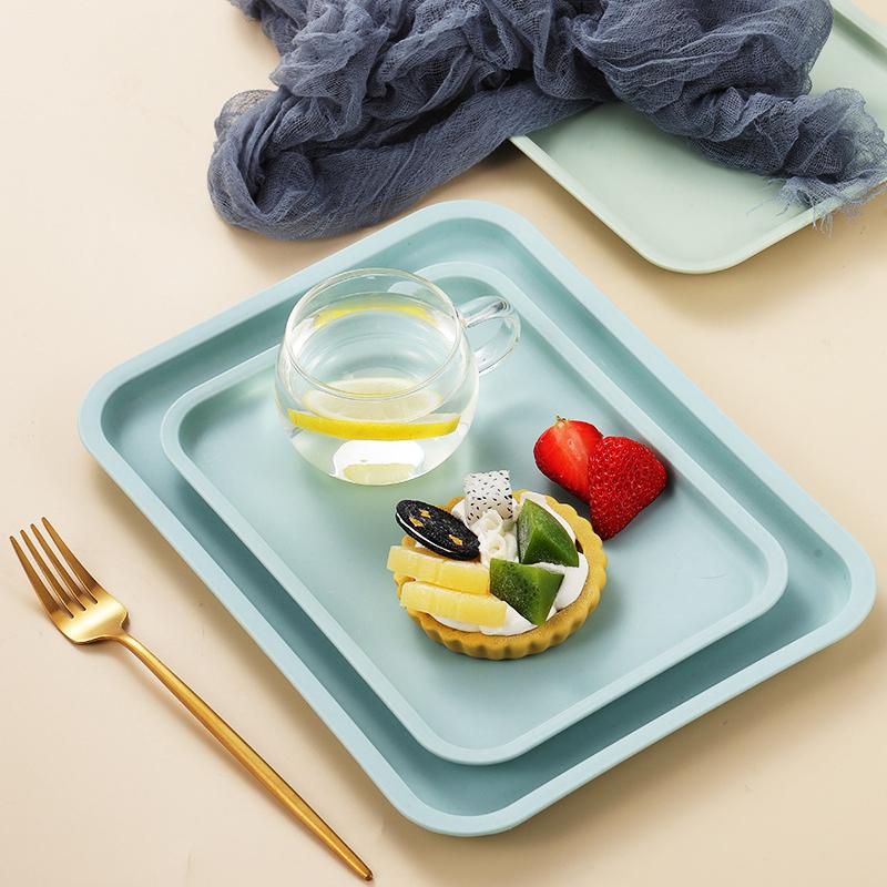 2 stücke Skandinavischen Stil Tablett Kunststoff Haushalt Rechteckigen Wohnzimmer Grill Kaffee Shop Restaurant Tee Tablett