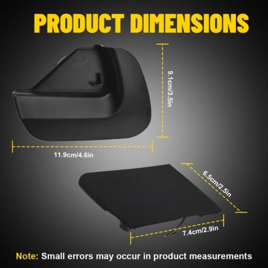 Black 2X Front Bumper Tow Hook Cover Replacement Set For Toyota Yaris 2012-2014