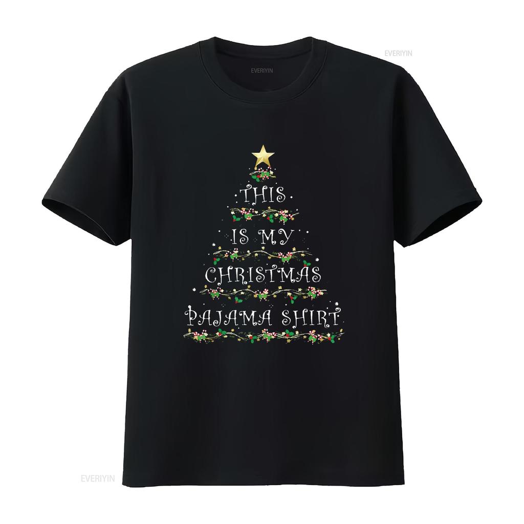 Mens This Is My Christmas Pajama T Shirt Tree Black Medium vintage Washed Comfortable Top For Everyday Wear homme Versatile