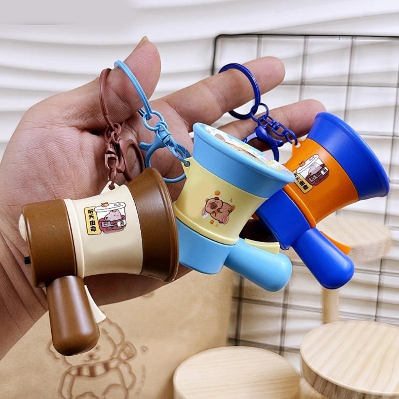 Whimsical Capybara Voice Recorder Keychain 30 Second Memory Storage Bag Bag Pendant Car Accessory Novelty Keyring