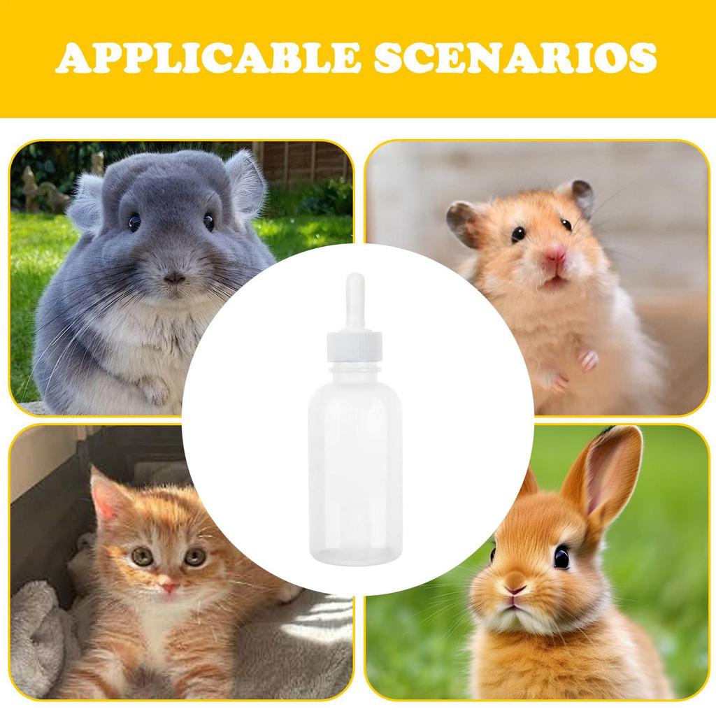 Kitten Feeding Bottle 120ml Pet Feeder Container Newborns Pets Puppy Feeding Pacifier Bottles For Walking Kitten Rabbits Hamster