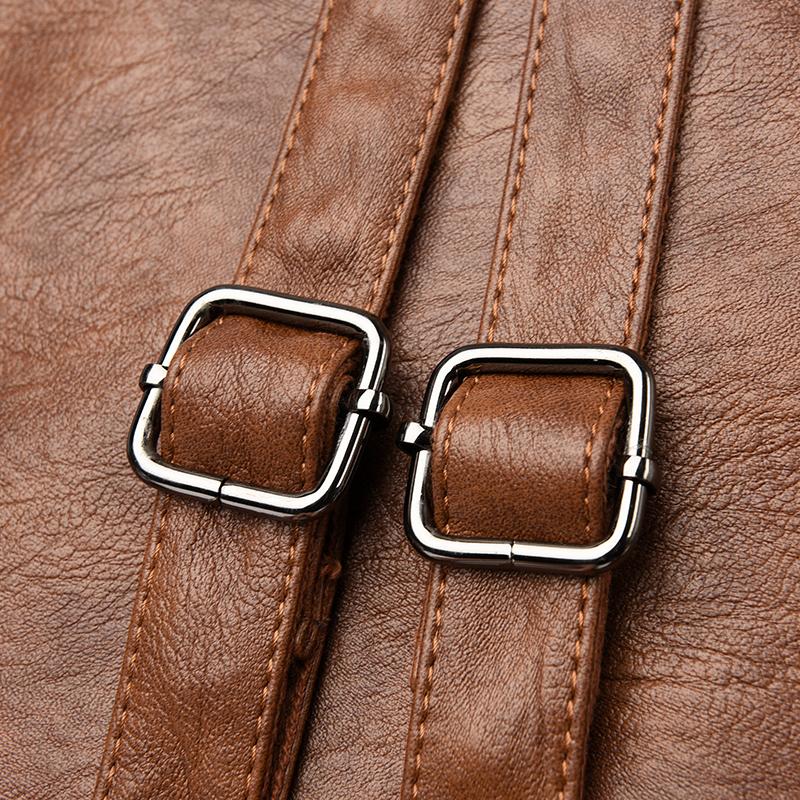 Printed Large Capacity Backpack Women's Retro PU Backpack