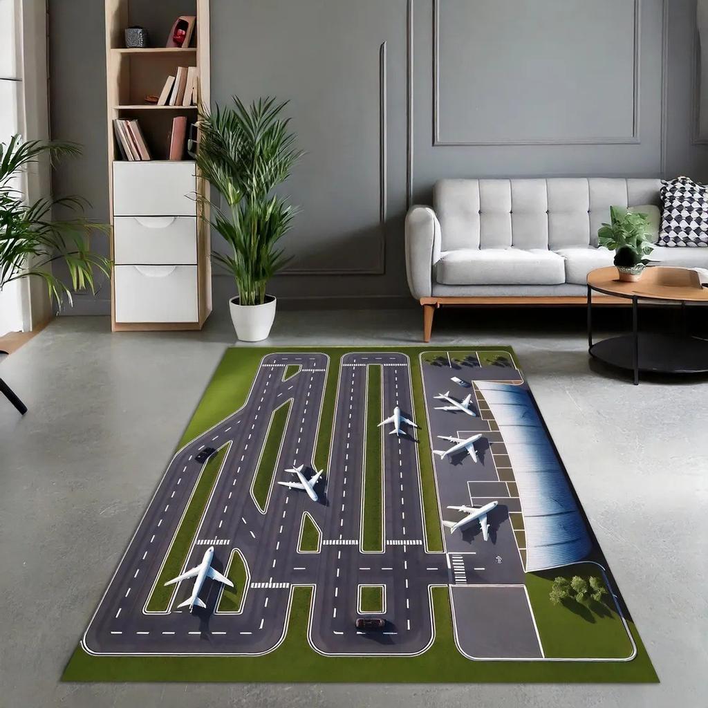 Airport Runway Large Carpet Rug for Home Living Room Bedroom Sofa Doormat Decor Kids Play Area Rug Carpet Non-slip Floor Mat