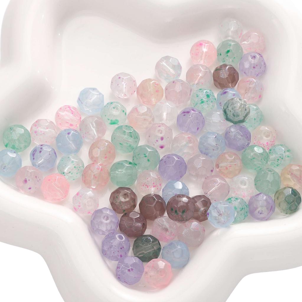 [10mm] Colorful Faceted Round Beads Glass Ball Beads DIY Jewelry Bracelet Accessories
