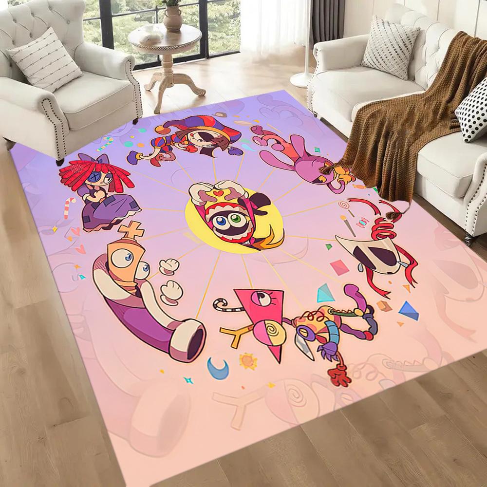 Digital Circus Carpet Perfect for Game Room Kitchen Dining Room Playrooms Antislip Carpet Anime Office Decor Spiritual Gift