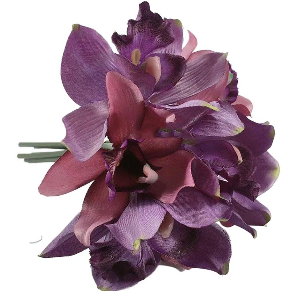 

Поддельные Поддельные Цветы 7 Голов Орхидея Искусственные Растения Искусственные Цветы Букет Реквизит для Фотографии