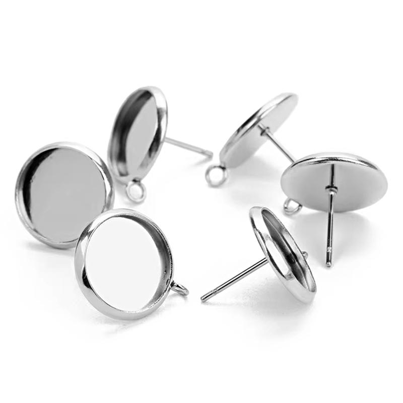 10 pièces/ensemble Base de montage Boucles d'oreilles Simplicité DIY Multicolore Monture de boucles d'oreilles Hypoallergénique Ensemble de base pour boucles d'oreilles DIY