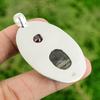 Oval Natural Silver Leaf Jasper African Amethyst Sterling Silver Wedding Pendant
