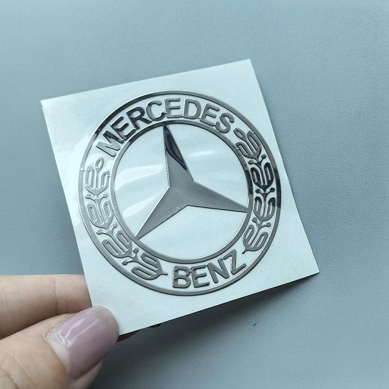 3cm 5cm Round Wheat Star Badge Thin Nickle Logo Car Sticker for Mercedes Benz Window Windshield Ipad Phone Accessory Logo