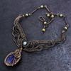 Sodalite, Larimar Gemstone Handmade Copper Wire Wrap Jewelry Necklace 18" n7n60