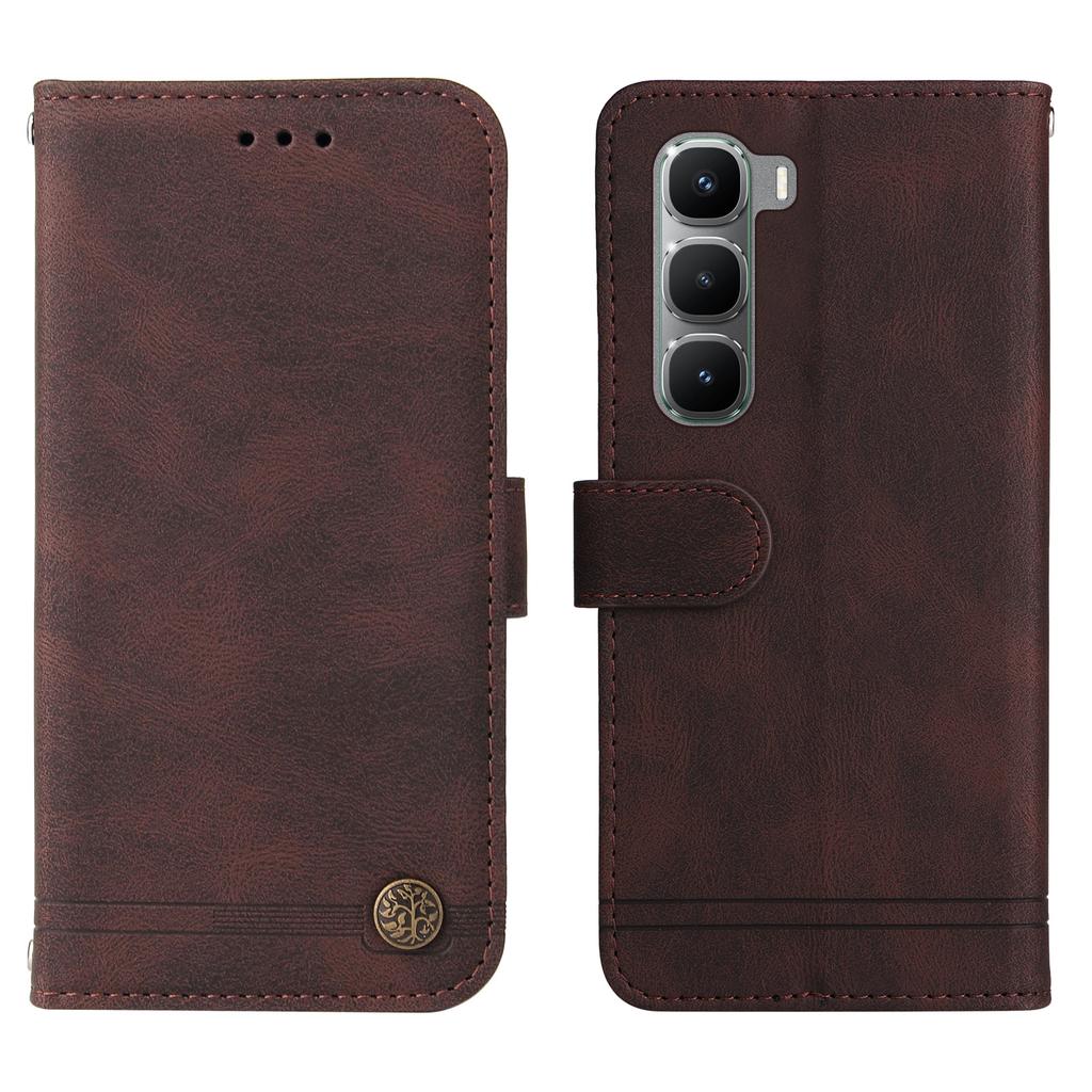 For Infinix Hot 60 Pro 4G Leather Wallet Cases Skin Touch Phone Cover Stand with Strap