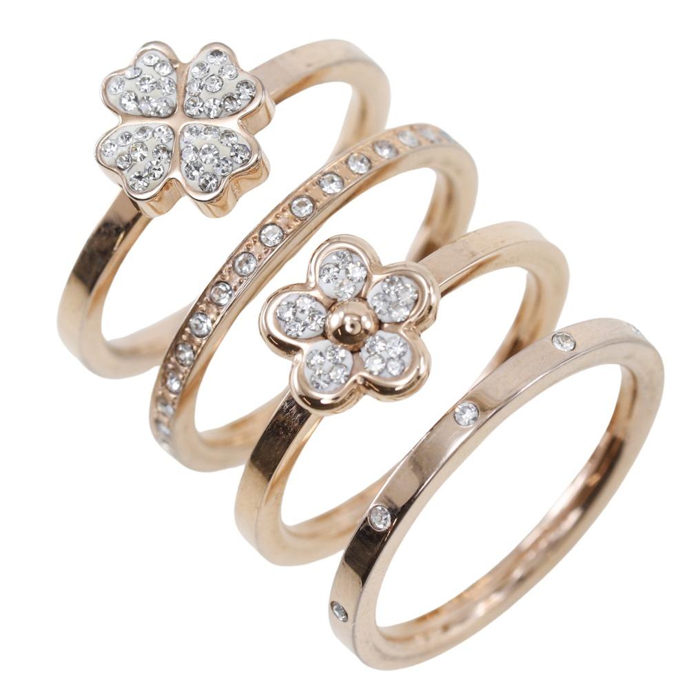 

Folli Follie Four-piece set Ring Plated Gold #7.6(US Size) 9.1g Women Used