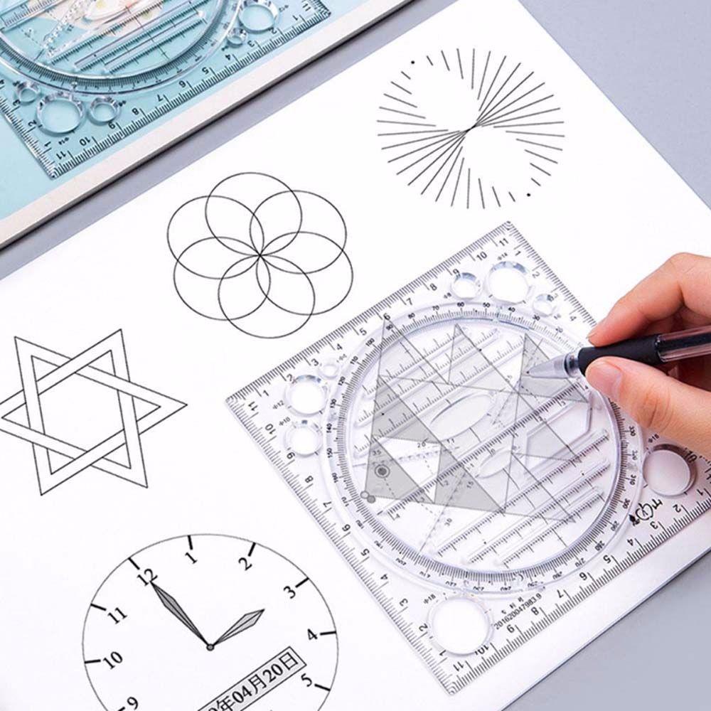 Angle Multifunctional Drawing Ruler Circle Maker Drawing Ruler Geometric Drawing Template