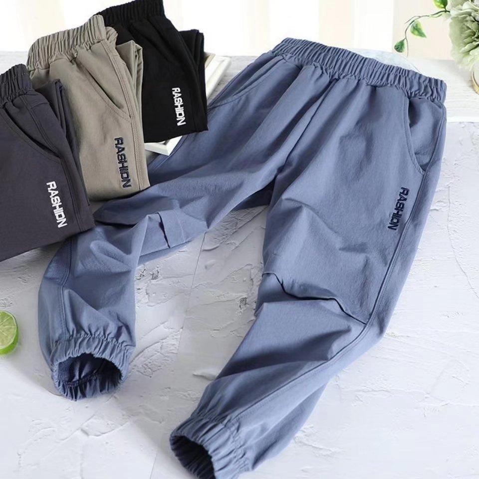Boys' Summer Sports Quick-drying Casual Pants Middle and Large Children's Mid-waist Loose Anti-mosquito Pants