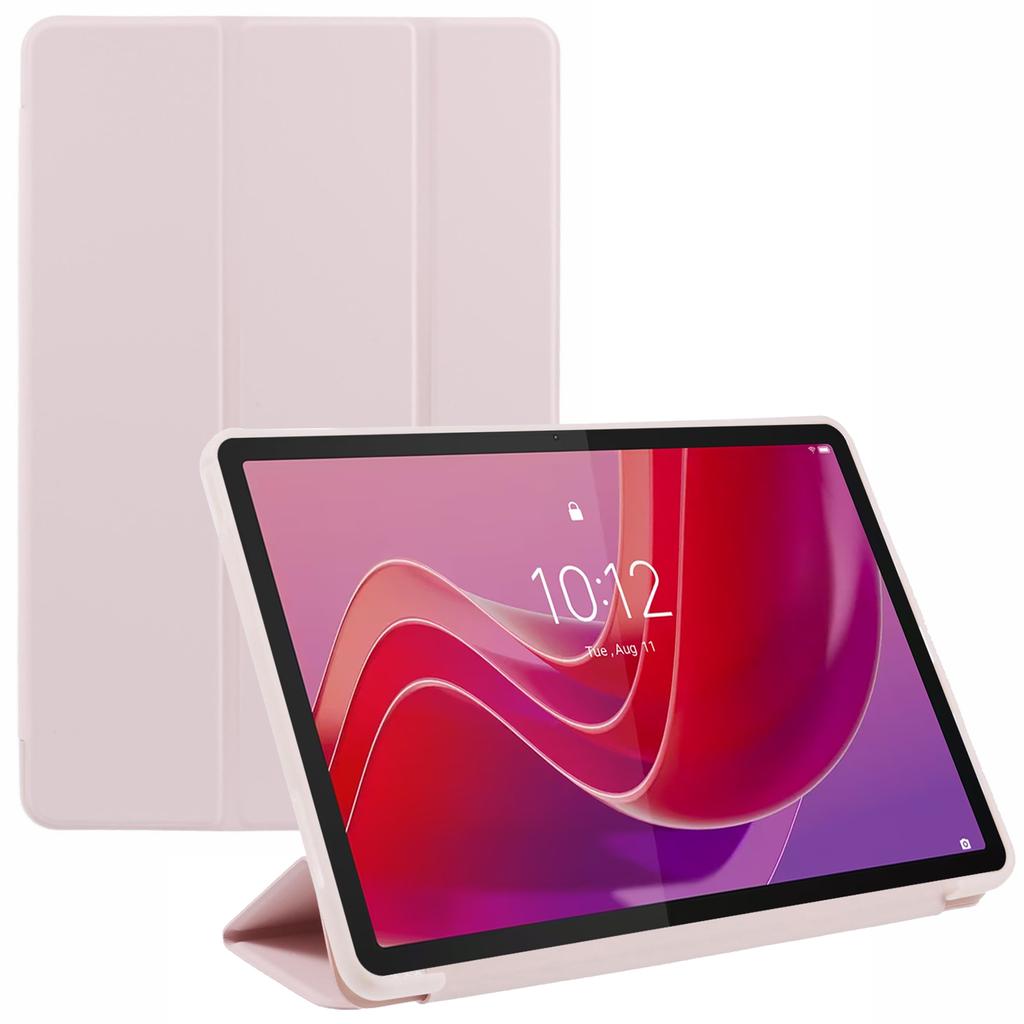 For Lenovo Tab M11/Xiaoxin Pad 11 2024 Case Leather+Silicone Tri-fold Stand Shell Tablet Cover