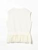 Ray Beams S/S Knit Vest, Sheer Peplum Crew Neck, Sleeveless, Women's, OFF_WHITE FREE