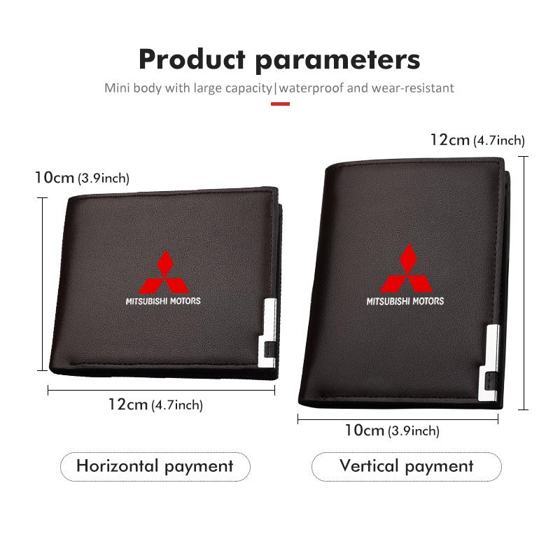 Men's Slim RFID Blocking Sleek Wallet Multi-Compartment For Mitsubishi Outlander Lancer Cross Colt Xpander Mirage Attrage
