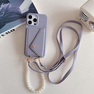 Crossbody Wrist Strap Phone Case for IPhone 13 12 Mini 15 14 Plus 11 Pro Max Wallet with Card Holder Leather Protective Cover