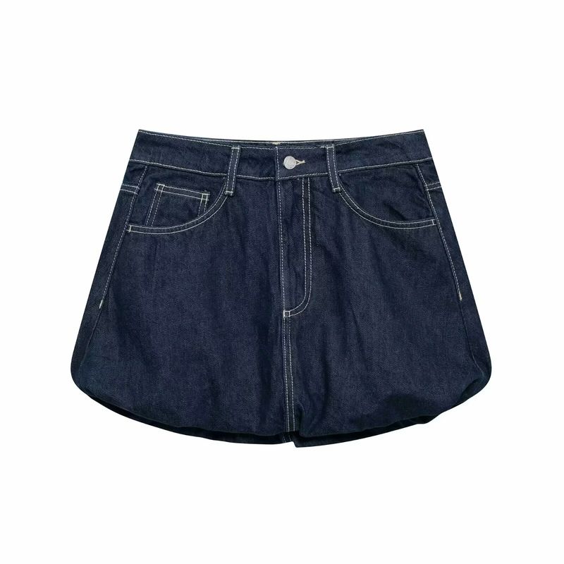 

Kaslead New Arrival Women s Fashion Style Stylish Simple and Versatile Balloon Style Denim Skirt 2569290 Dark Blue L