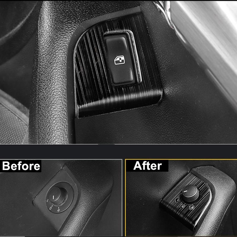 Für Skoda Octavia/RS 2015 ~ 2019 Zubehör LHD 8 teile/los Auto Innen Fenster Glas Lift Control Taste Panel Abdeckung aufkleber