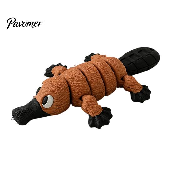 Artikulations-Sinnesfigur 3D-gedruckte Schnabeltierfigur, Flexibles Gelenk Fidget Spielzeug, Niedliches Stressabbau-Spielzeug Tier Schreibtischornament für Zuhause Büro,