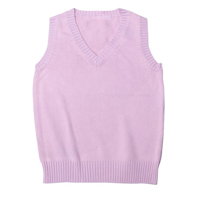 Japanese College Style V-Neck Sweater Vest - Solid Color Knit for Spring & Autumn