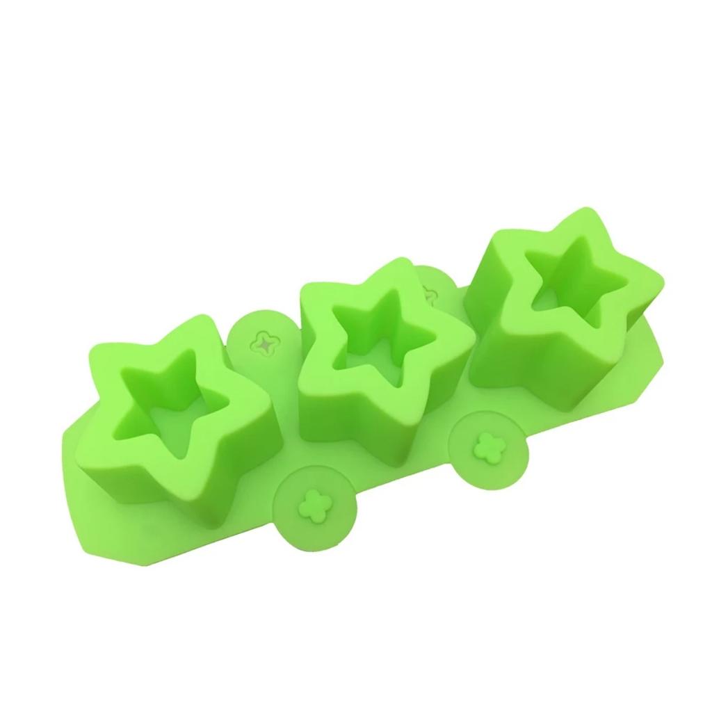 3-Cavity Pentagonal Star Silicone Mold, DIY Non-Stick Easy Detach Mold for Succulent Planter Cement Gypsum Ice Craft Making