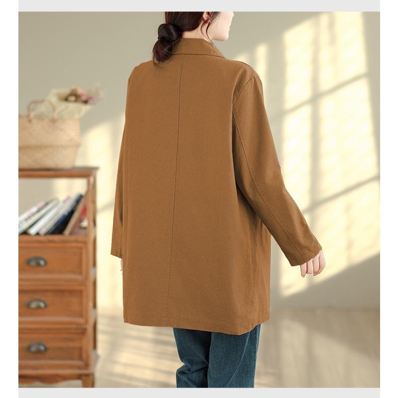 DIMANAF 2025 New Autumn Winter Women Plus Size Coats Jackets Cotton Loose Casual Lady Outerwear Trench