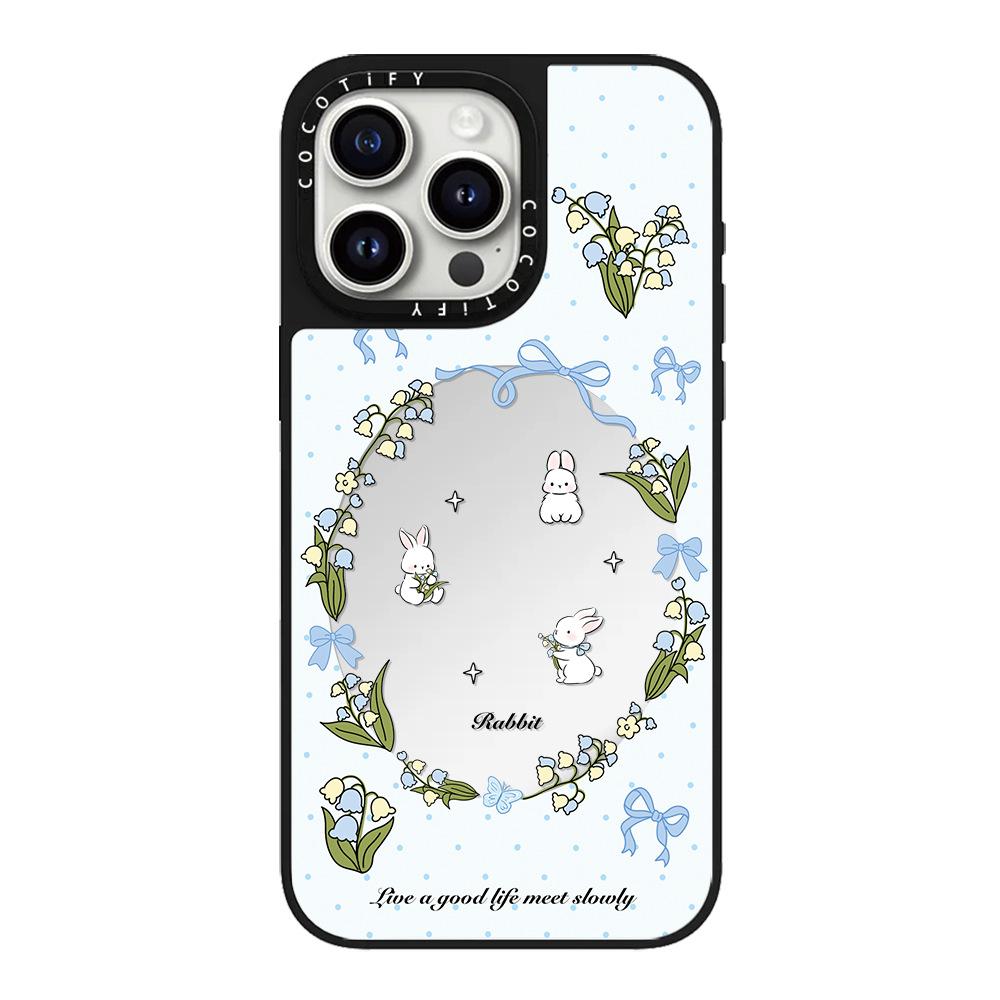 

Lily of the valley rabbit is suitable for iphone16 mobile phone case 15promax apple small fresh spring and summer Apple 17promax