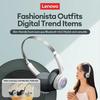 Original Lenovo LS113 On-Ear Bluetooth 6.0 Headphones 30H Battery ENC Noise Reduction Wireless Headset RGB Light Stylish Retro Earphones New