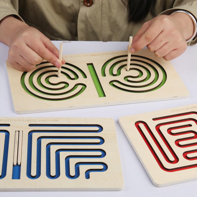 Wooden Educational Puzzle Maze: Enhances Fine Motor Skills & Color Recognition