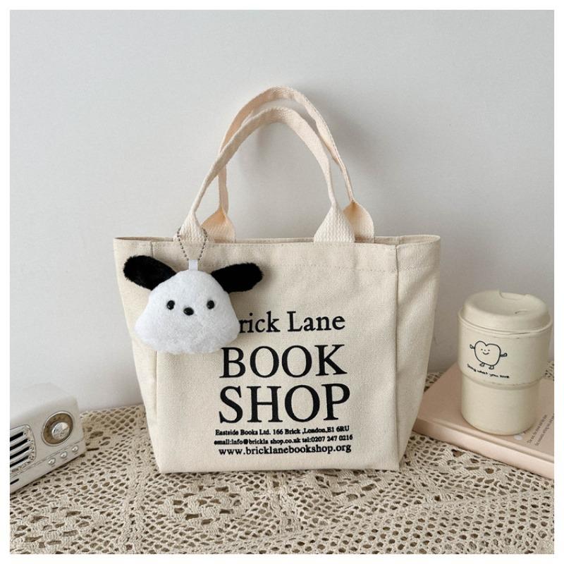 Simple mini portable bucket bag, commuter to work, lunch box, storage bag, large capacity, go out and carry canvas bag.