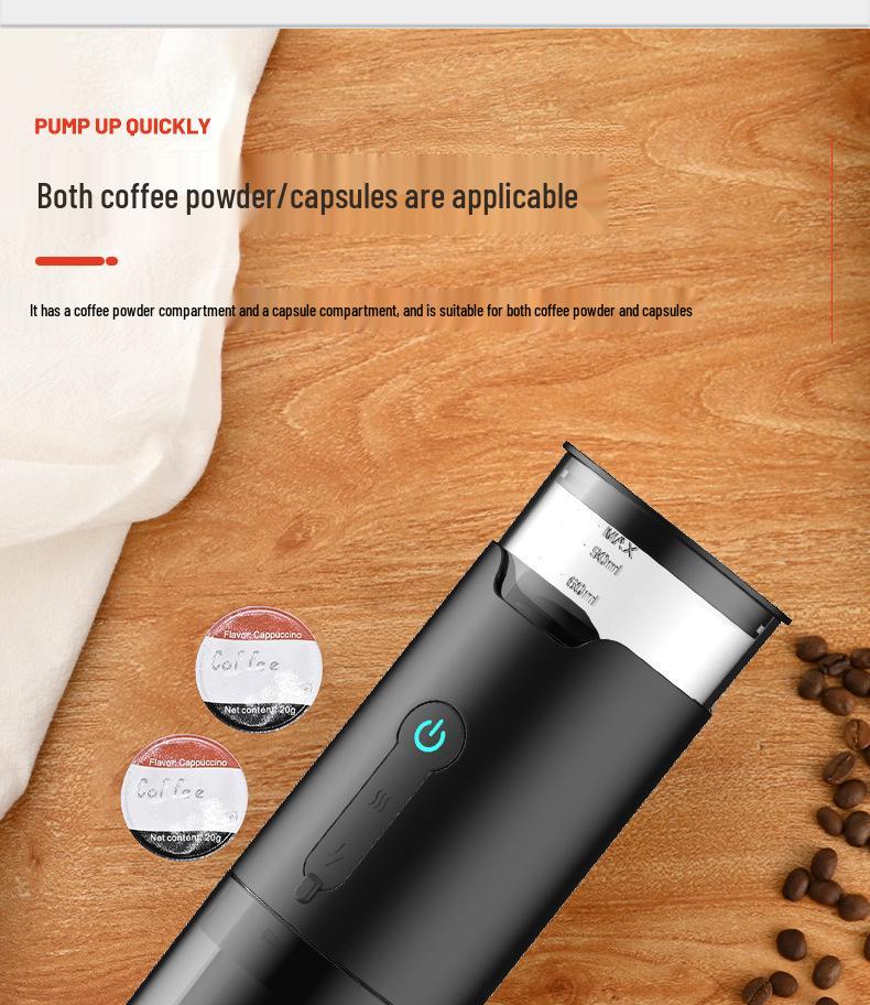 Compact Automatic Travel Espresso Machine with Pump Pressure