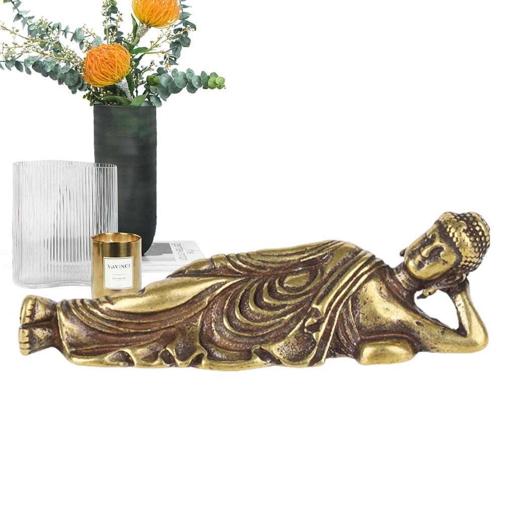 Buddha Statue Reclining Buddha Statues Hand Carved Solid Wood Buddha Figurines Collectibles Feng Shui Zen Sculptures