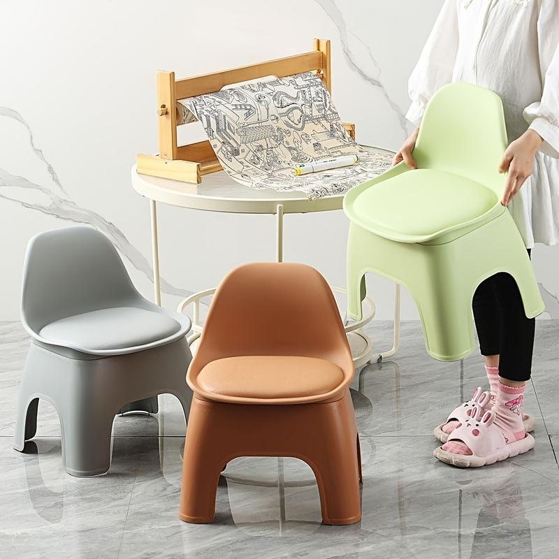 Plastic Circular Stool, Household Chair, Small Stool, Backrest Chair, Sofa, Coffee Table, Low Stool, Modern, Thick, Portable