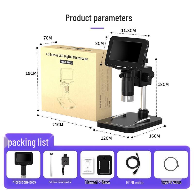 

Changtailor HD 4.3-inch Digital Microscope 1000X