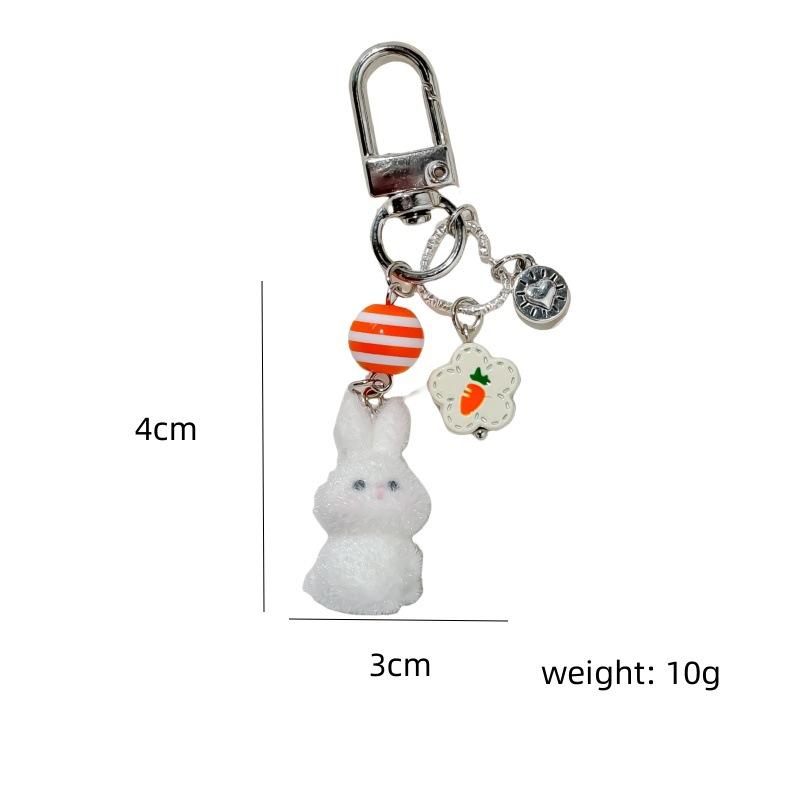 Cute Cartoon Plush Bunny Keychain Fashionable Versatile Backpack Pendant Lovers Pendant