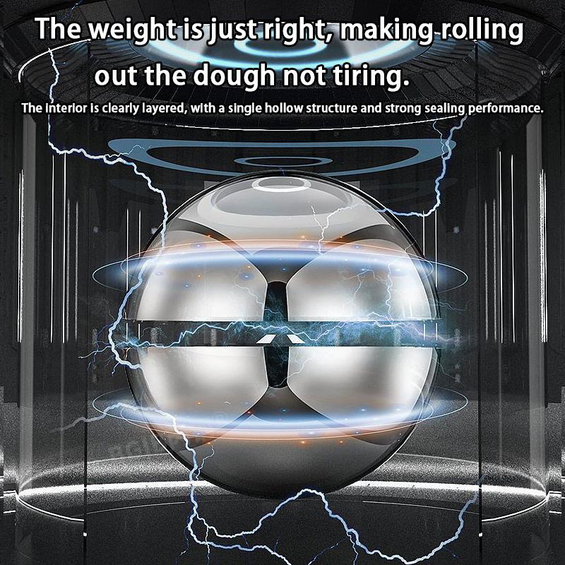

Stainless Steel Rolling Dough Ball Smooth Non-Stick Dough Roller Durable Circular Rolling Ball For Baking Pizza Pastry one size срібний