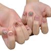 Pure Hand-woven Armor Short Nude Color Hand-painted Cartoon French Cute Animal Manicure Removable Fake Nail Patch