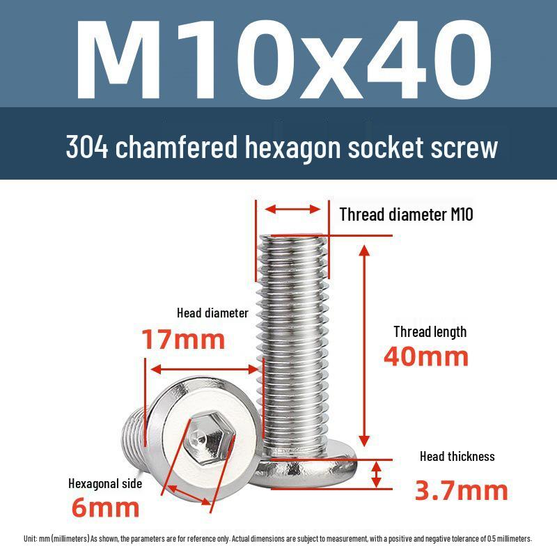 Yigu 304 Stainless Steel M2-M12 Countersunk Flat Head Hex Screw for Furniture & Cabinets