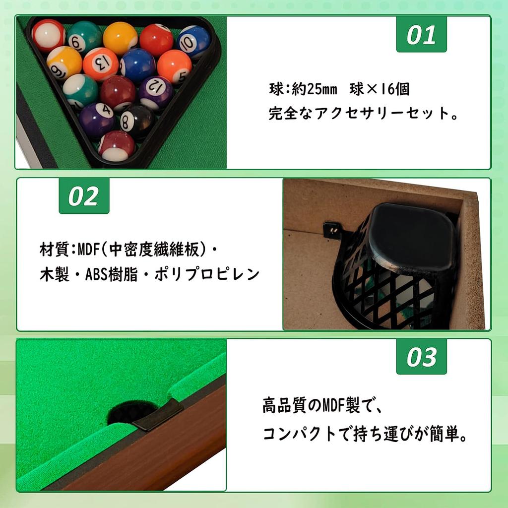 HLC Mini Pool Table, Billiards Set with Balls, Table Game, Leisure, Home Gaming