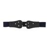 Women's Waist Belts Retro Waistband Golden Leaf Elastic Waist Closure with Double Hook Buckle Wide Belt Fashion Elegant Women Belt for Skirt