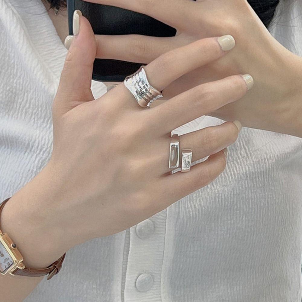Design Girl Gift Wavy Pattern Vintage Ring Women Opening Ring Fashion Jewelry Korean Style Ring