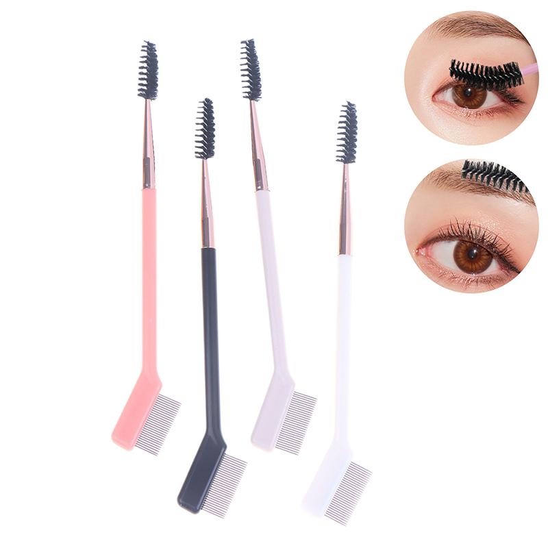 Double Headed Eyebrow Brush Steel Needle Eyelash Comb Contouring Eye Brow Eyeliner Makeup Brushes Eyes Blending Cosmetic Brushes