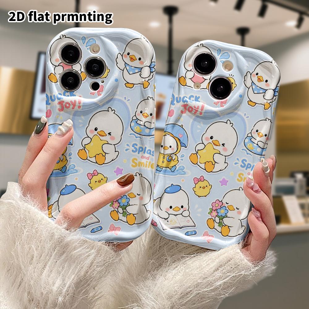Phone Case: 2D Flat Design Suitable for iPhone 18, 17, 16, 15, 14, 13 Pro Protective Case, Little White Duck, Perfect Holiday Gift for Christmas and H