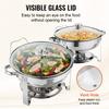SucceBuy 2 Pack Chafing Dish Buffet Set Stainless Steel Chafer with 2 Full Size Pans Round Catering Warmer Server with Lid