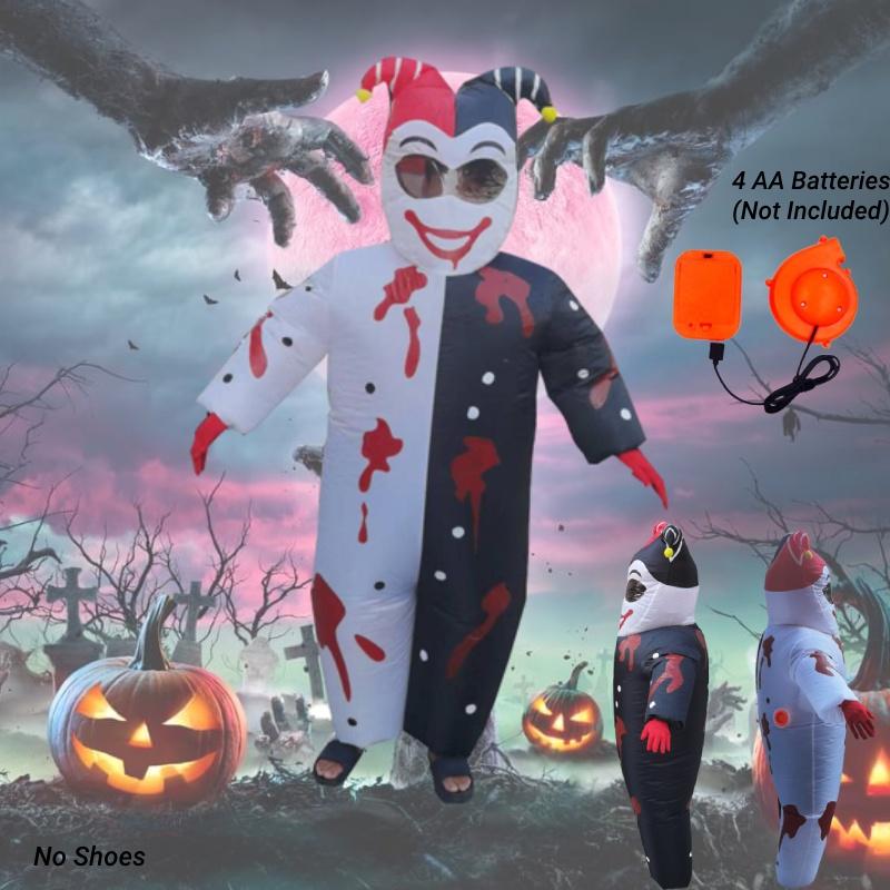 Inflatable Clown Evil Cosplay Costume Party Game Joker Outfits Halloween Adults