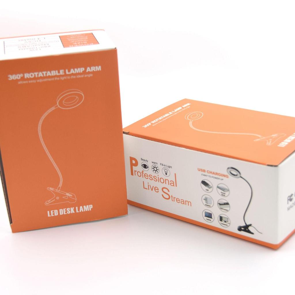 Creative USB Clip-On Table Lamp with Flexible Hose and 3-Color Dimming for Eye Protection and Reading