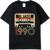Men Tshirt Soft Cotton Tee Workout Teenagers O Neck T Shirt Cotton Vintage Cassette Tape 1990 Limited Edition Trendy Unisex Tees